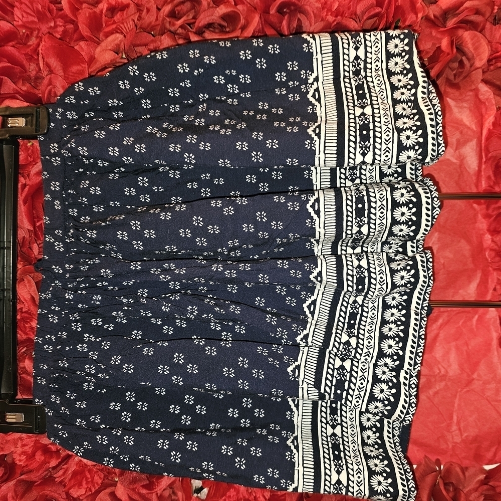 Old Navy Blue Patterned Girl's Size 10/12 -Mini Skirt